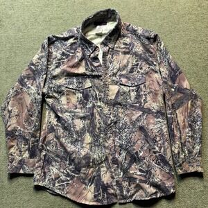 True Timber Camo Button Up Hunting Shirt Realtree Style Long Sleeve Mens XXL